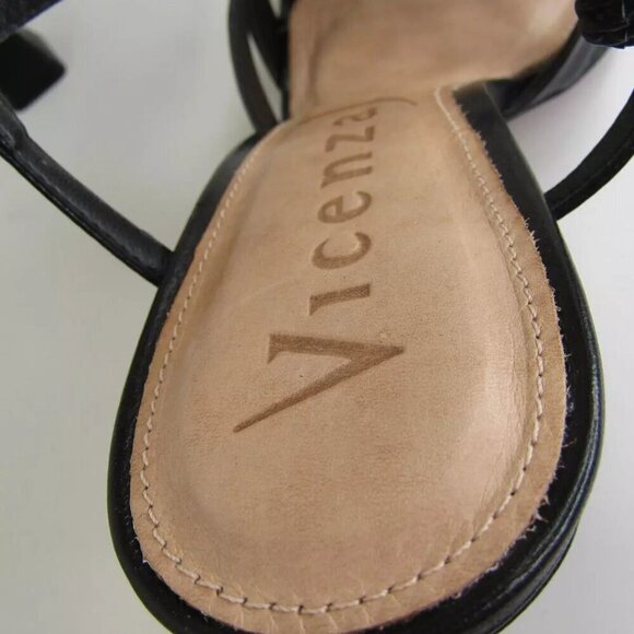 NEW VICENZA Womens Square-Toe Heels Cushioned Slip-On Heel Strap Black Size 9 - Picture 7 of 9